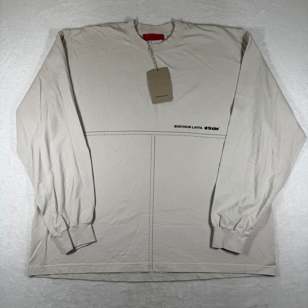 Eckhaus Latta x Tinder Available Long Sleeve Graphic T-Shirt Beige SKU 9901